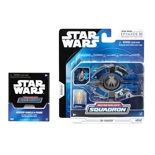 Star Wars Micro Galaxy Squadron Droid Tri-Fighter Mystery Bundle with Battle Droid and Scout Vehicle