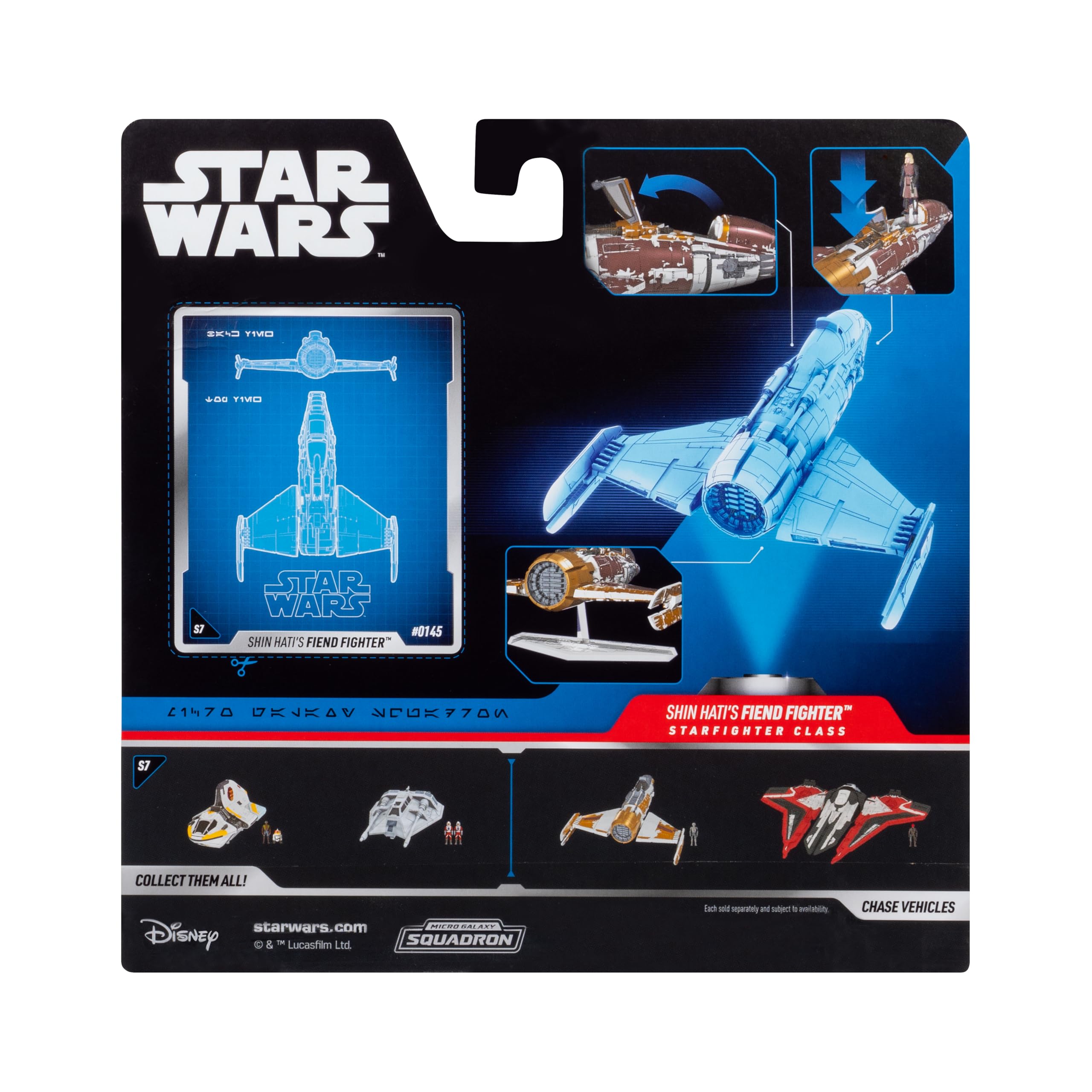 Star Wars Micro Galaxy Squadron Fiend Fighter – 5-Inch Vehicle with Articulated Shin Hati Micro Figure