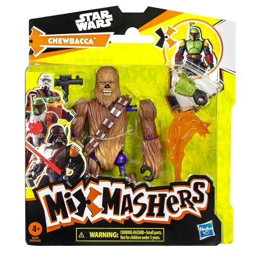 Star Wars MixMashers Chewbacca Figure with Boba Fett Gauntlet – 12cm Customizable Action Toy