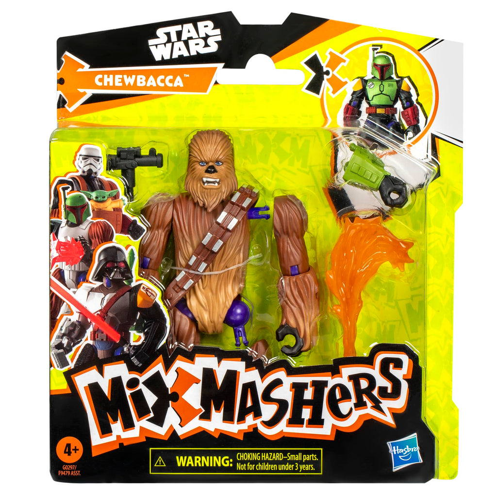 Star Wars MixMashers Chewbacca Figure with Boba Fett Gauntlet – 12cm Customizable Action Toy