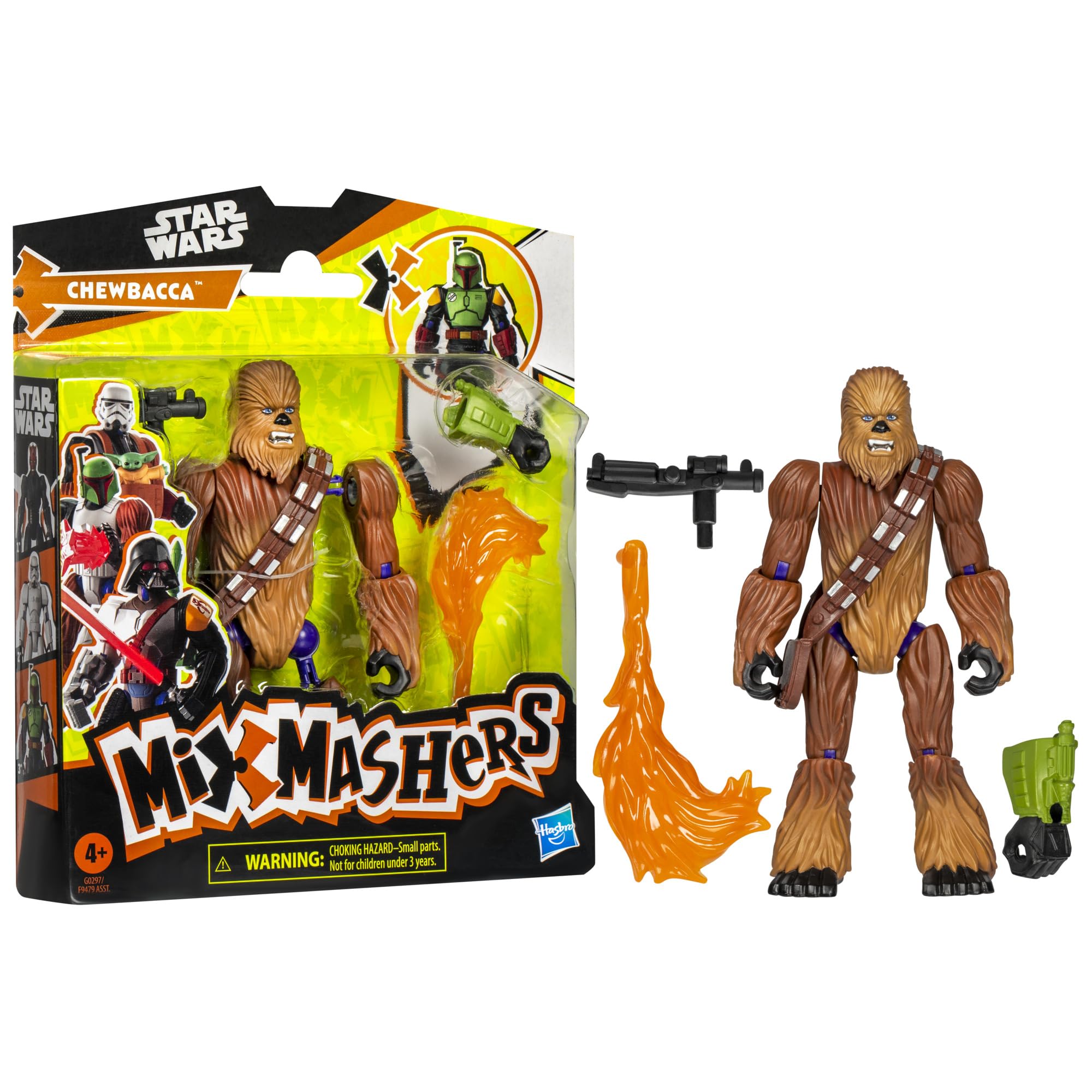 Star Wars MixMashers Chewbacca Figure with Boba Fett Gauntlet – 12cm Customizable Action Toy