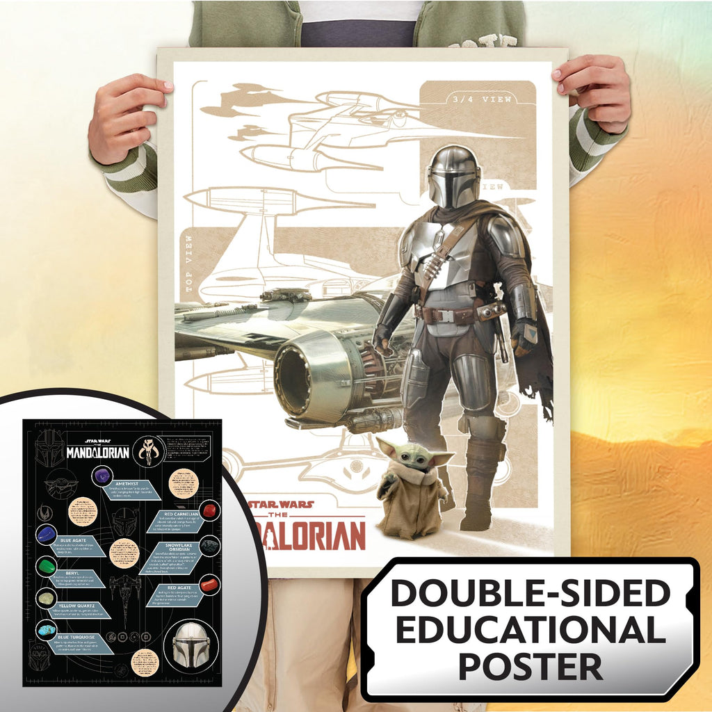 STAR WARS The Armorer Gemstone Dig – Excavate 8 Real Gemstones with Mining Tools & Bonus Poster | STEM Science Kit for Kids Ages 8-12