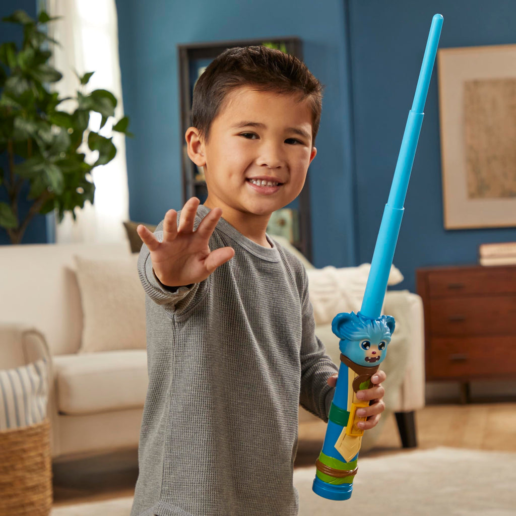 STAR WARS Young Jedi Adventures Nubs Electronic Lightsaber – Blue, Extendable, Sound Effects, Ages 3+