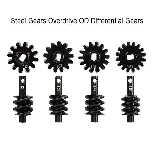 Steel Axle Overdrive Differential Gear Set 13T/2T for Axial SCX24 RC Crawlers – Front & Rear