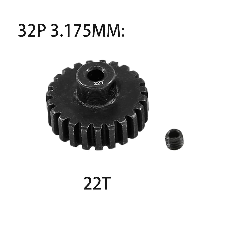 Steel Pinion Gear Set 20T-24T 32P 3.175mm Shaft for 1/10 RC Crawler Trucks - 5 Pack