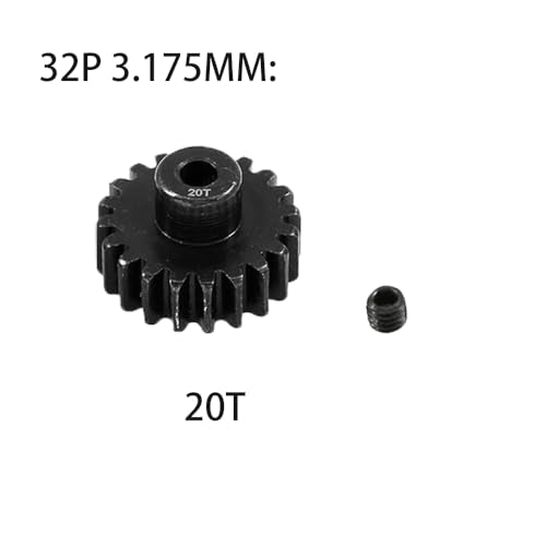 Steel Pinion Gear Set 20T-24T 32P 3.175mm Shaft for 1/10 RC Crawler Trucks - 5 Pack
