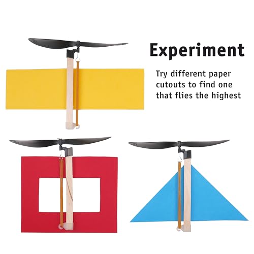 STEM Inventions Rubber Band Helicopter Kit (3-Pack) – Build 3 Helicopters, Classroom STEM Activity for Ages 8+