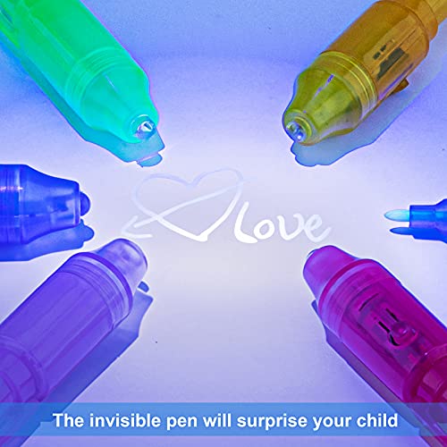 STENDA 16-Pack Invisible Ink Pens for Kids – Spy Pens with UV Light, Secret Message Markers for Party Favors, Classroom Prizes, and Birthday Gifts