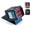 Stepane MTG Deck Box, Double Display Window Commander Case, Holds 120+ Single-Sleeved Cards, PU Leather with Magnetic Closure, Black/Blue