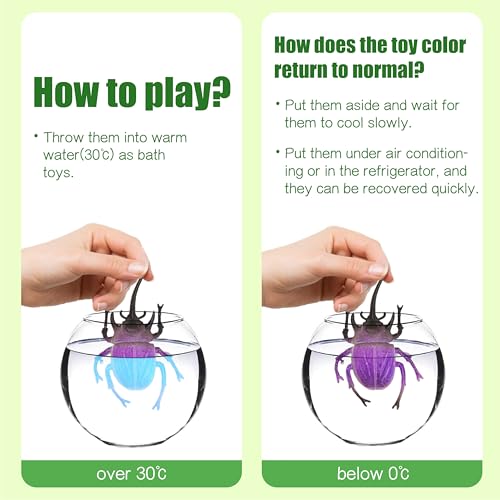 Sterofari 12-Pack Color-Changing Spider & Beetle Bath Toys – Thermochromic Water Table Toys for Kids 3+