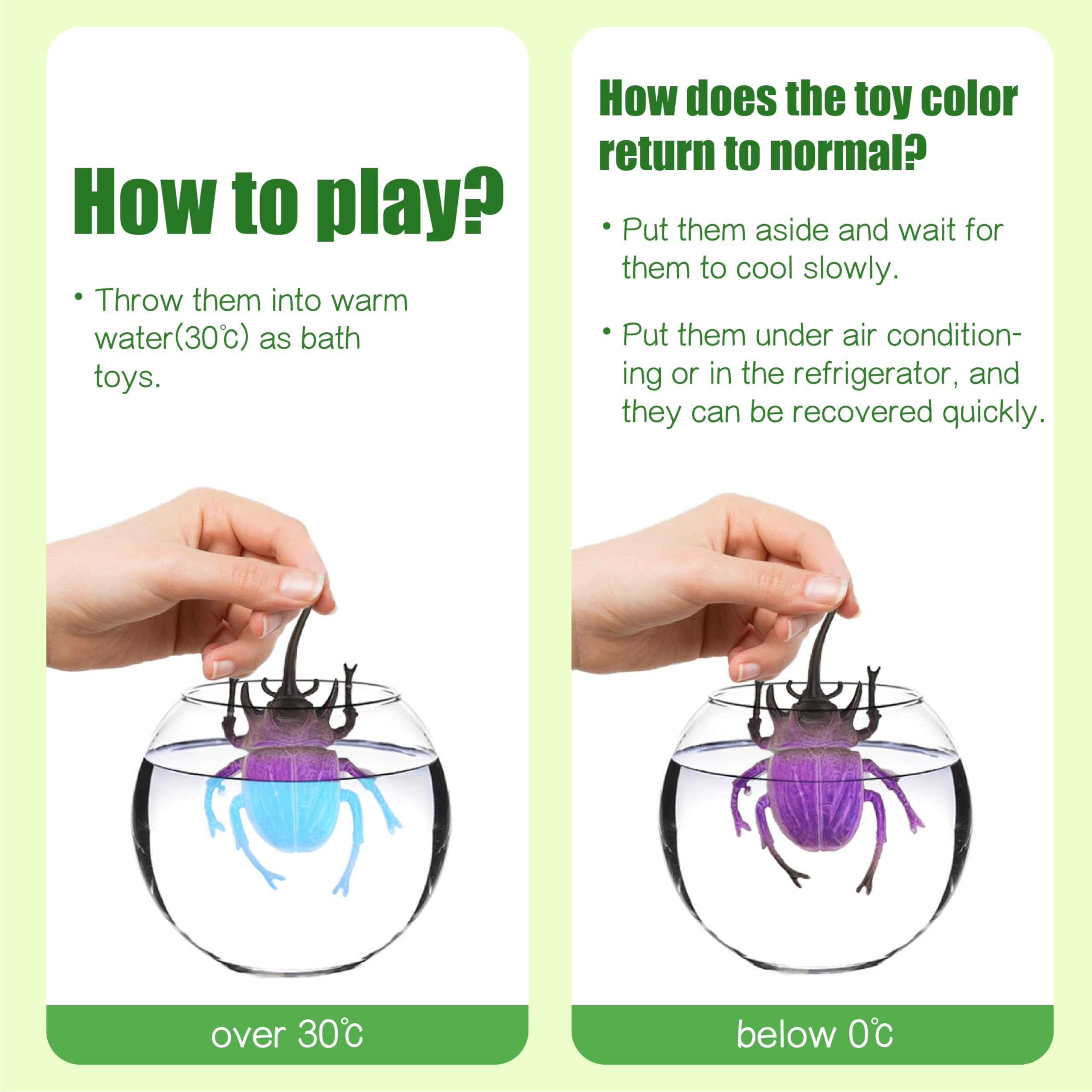 Sterofari 12-Pack Color-Changing Spider & Beetle Bath Toys – Thermochromic Water Table Toys for Kids 3+