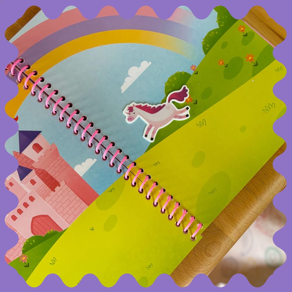 Stick4Ever Wonderland Jelly Sticker Book: 50 Reusable Waterproof Stickers for Toddlers, Spiral-Bound Activity Book for Travel