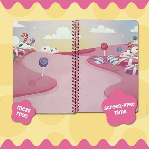 Stick4Ever Wonderland Jelly Sticker Book: 50 Reusable Waterproof Stickers for Toddlers, Spiral-Bound Activity Book for Travel