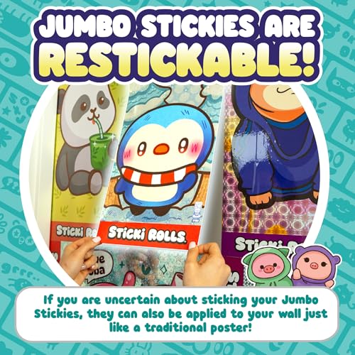 Sticki Rolls Jumbo Stickies 6-Pack Capsule – Amazon Exclusive Holographic Foil Stickers for Kids Ages 5+ (BFFs 2)