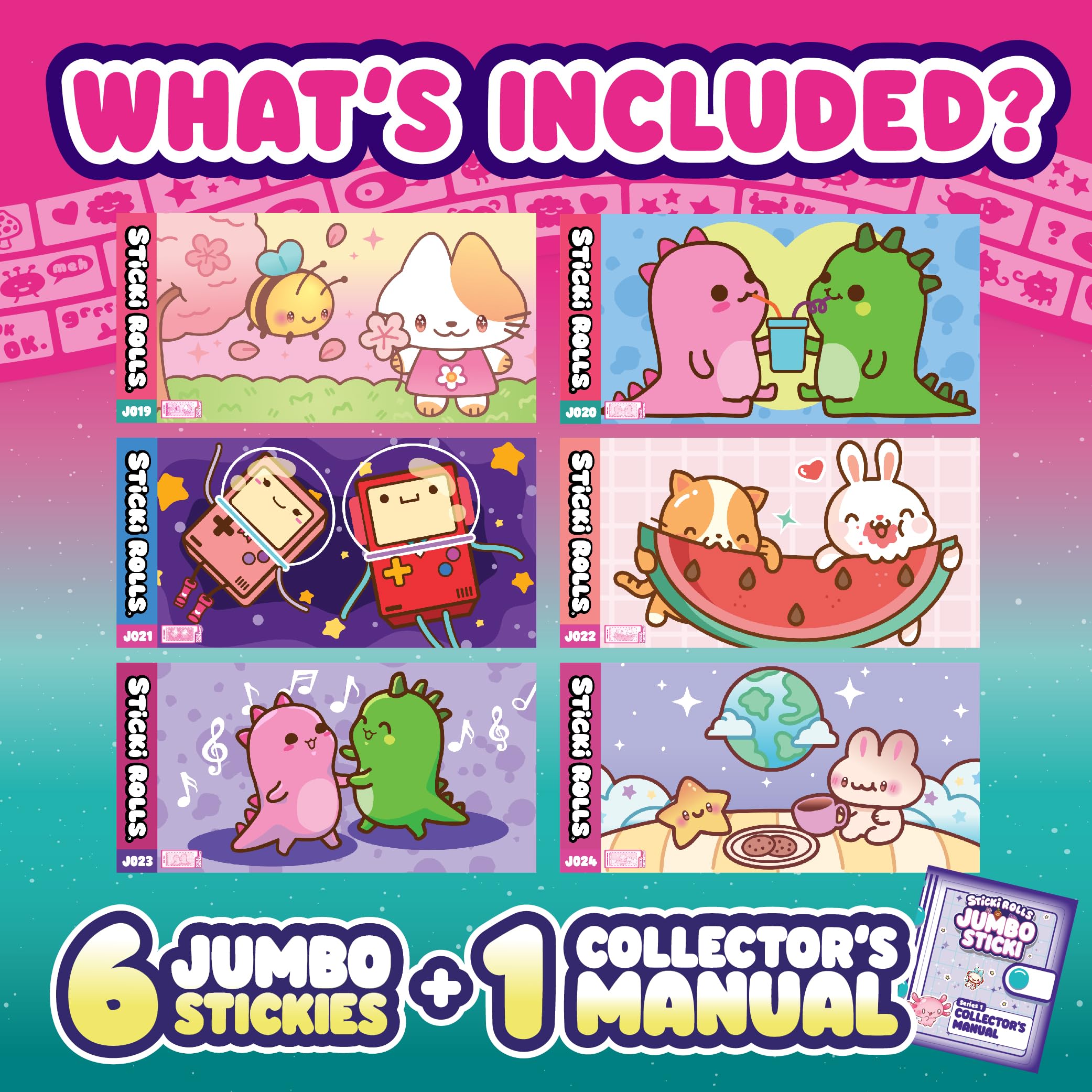 Sticki Rolls Jumbo Stickies 6-Pack Capsule – Amazon Exclusive Holographic Foil Stickers for Kids Ages 5+ (BFFs 2)