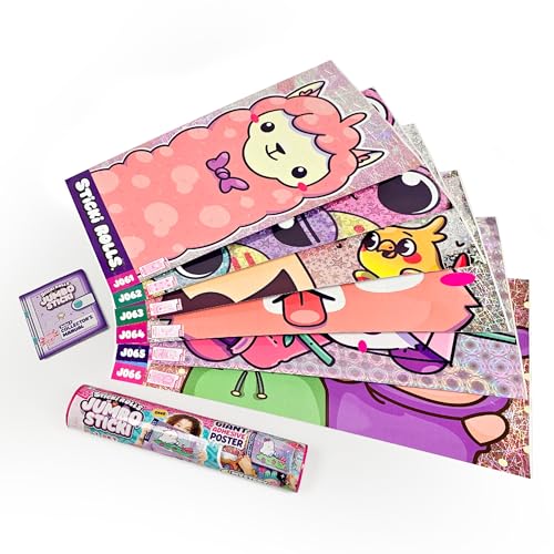 Sticki Rolls Jumbo Stickies 6-Pack Capsule – Mystery Foil Stickers for Kids, Reusable Wall Décor (Amazon Exclusive, Safari Theme)