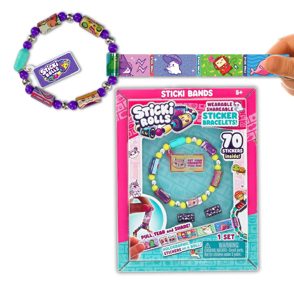 Sticki Rolls Wearable Sticker Toy Bracelet - 70 Mini Stickers & 2 Mystery Rolls