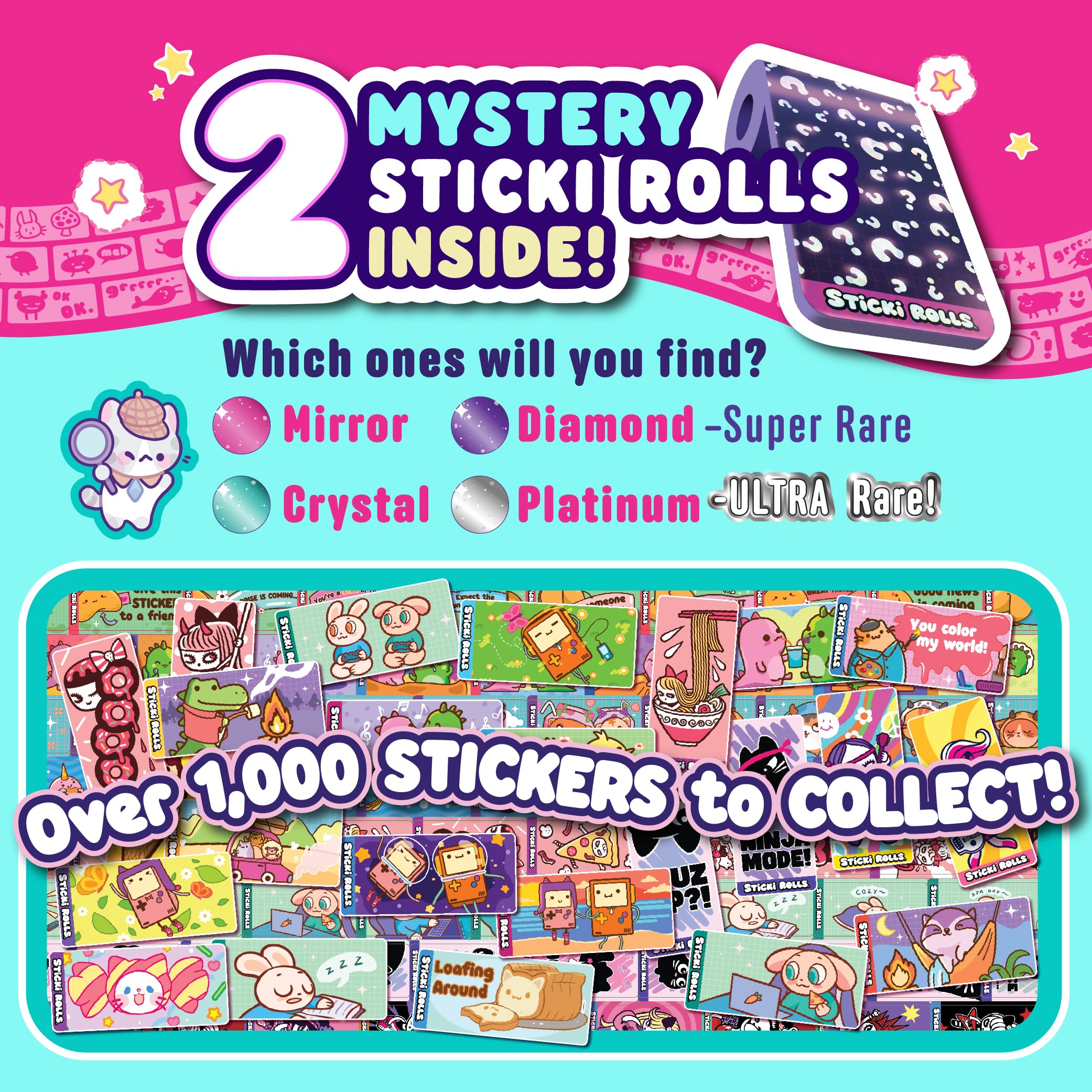 Sticki Rolls Wearable Sticker Toy Bracelet - 70 Mini Stickers & 2 Mystery Rolls