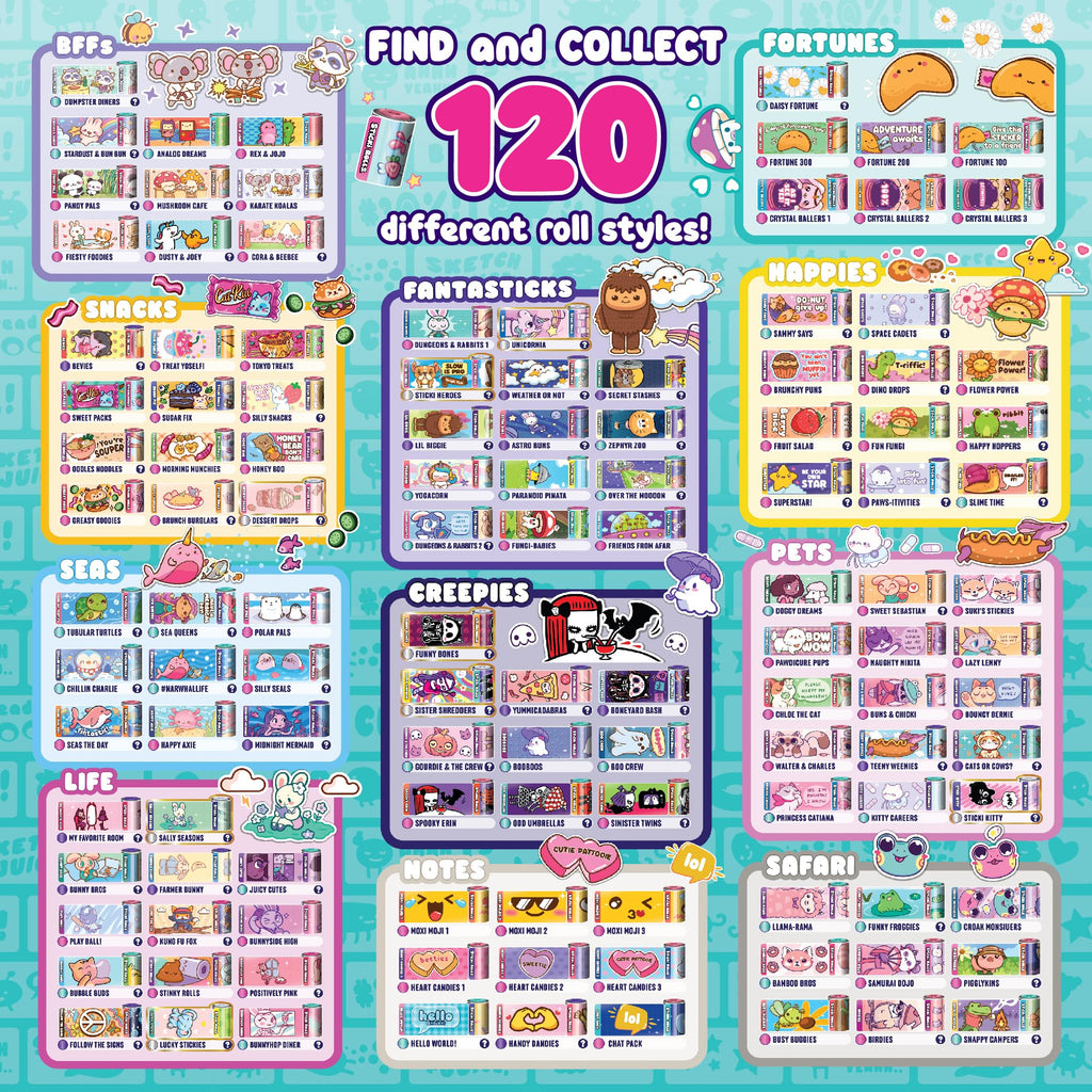 Sticki Rolls Wearable Sticker Toy Bracelet - 70 Mini Stickers & 2 Mystery Rolls
