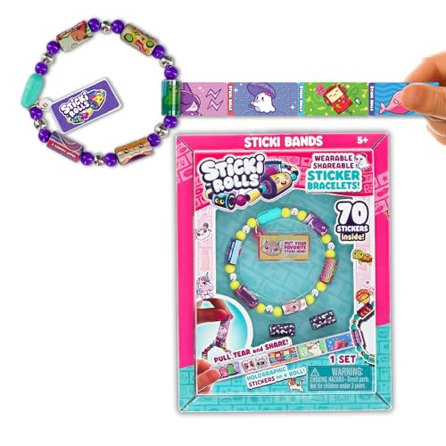 Sticki Rolls Wearable Sticker Toy Bracelet - 70 Mini Stickers & 2 Mystery Rolls