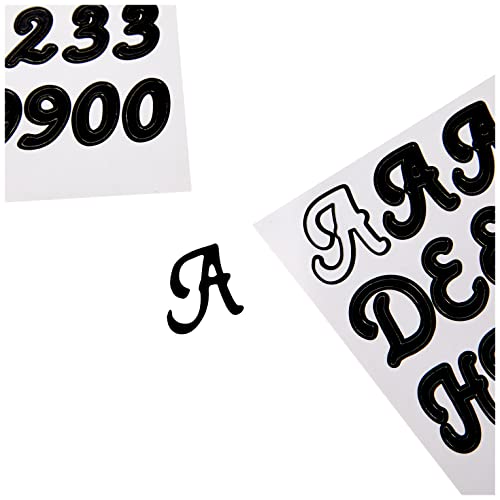 Sticko Black Script Alphabet Stickers – 840 Reusable Vinyl Letters for Scrapbooking & Crafts