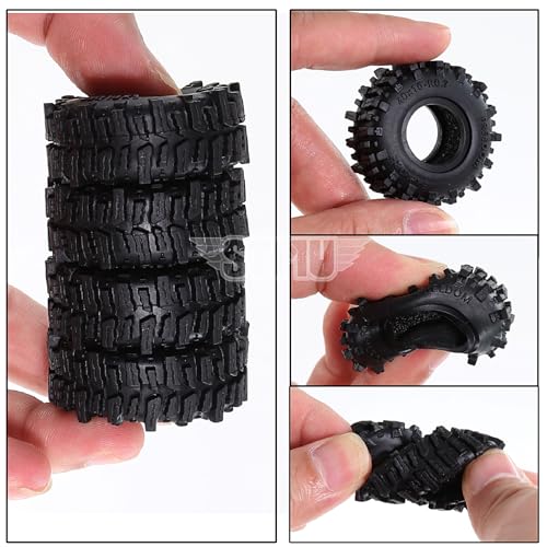 STMU 0.7'' MUD Tires for 1/30 1/32 RC Crawlers - Soft Sticky 40x16mm