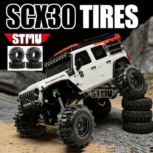STMU 0.7'' MUD Tires for 1/30 1/32 RC Crawlers - Soft Sticky 40x16mm