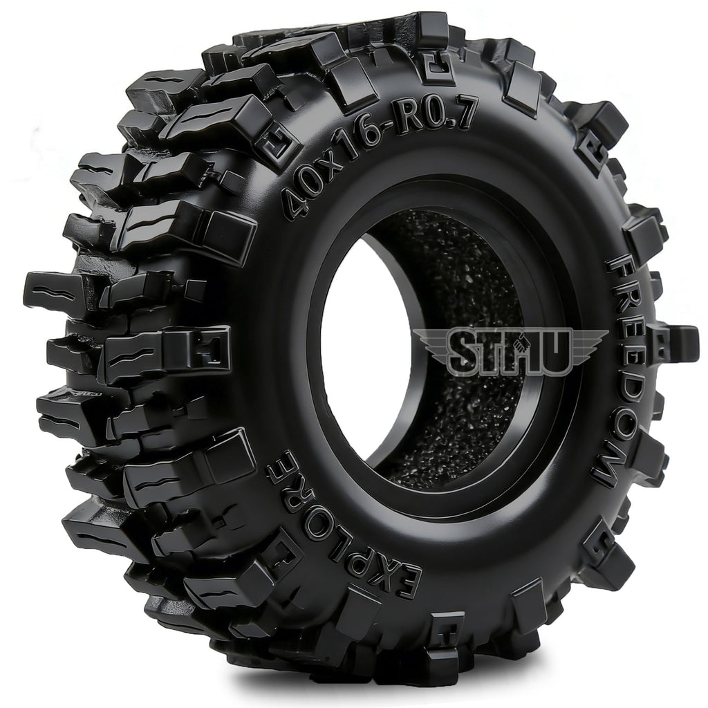 STMU 0.7'' MUD Tires for 1/30 1/32 RC Crawlers - Soft Sticky 40x16mm