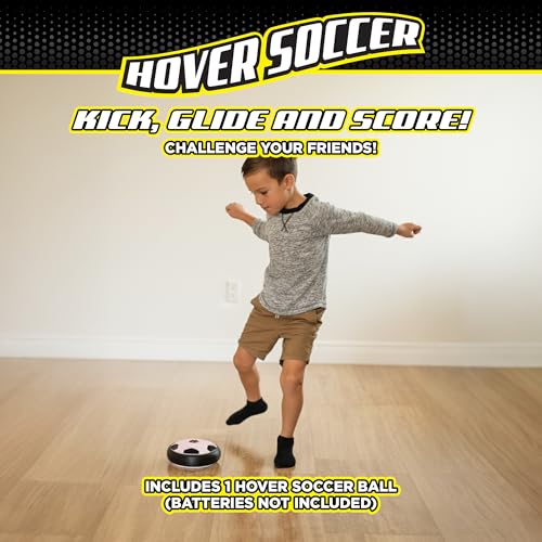 Stomp Sports Hover Soccer – Indoor Air Soccer Toy with LED Lights and Foam Bumpers for Kids Ages 3-8