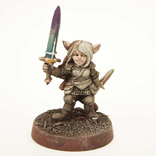 Stonehaven Female Gnome Paladin Miniature – 28mm Lead-Free Pewter, Unpainted RPG Figure