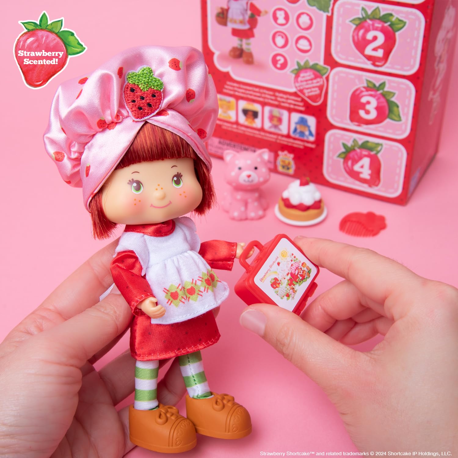 Strawberry Shortcake 5.5" Poseable Fashion Doll – Scented Hair, 29 Articulation Points, Surprise Accessories