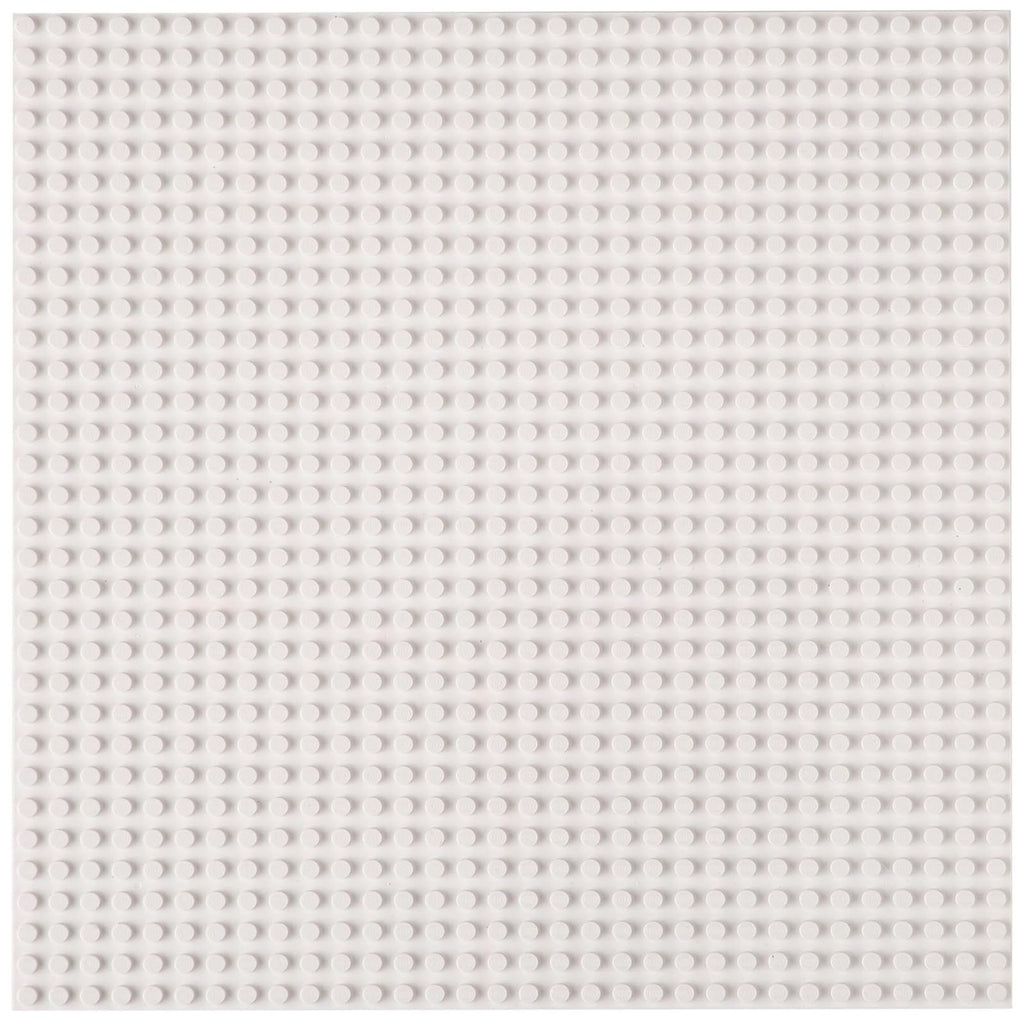 Strictly Briks 10x10 White Stackable Base Plate – 32x32 Pegs Compatible with Major Brick Brands