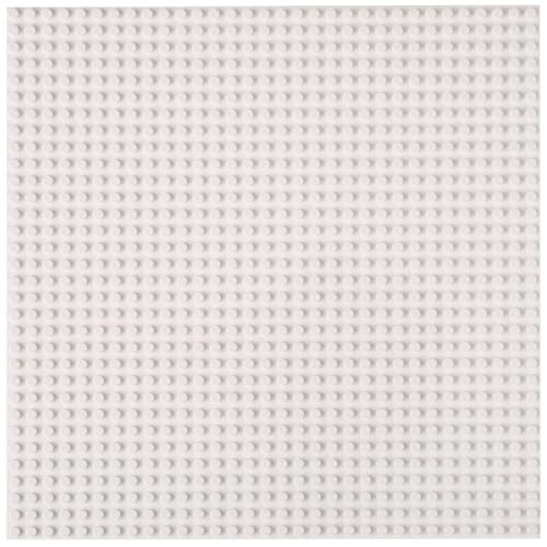 Strictly Briks 10x10 White Stackable Base Plate – 32x32 Pegs Compatible with Major Brick Brands