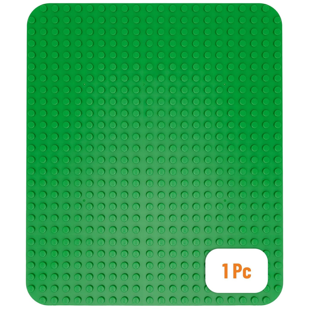 Strictly Briks Big Building Baseplate - Green 15x10.5 Inch Compatible with Duplo Blocks