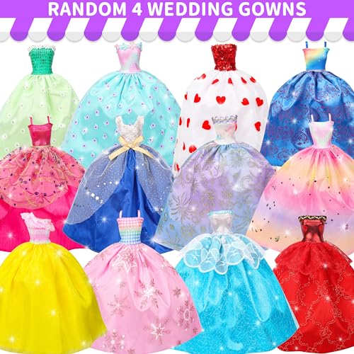 Style Shine Doll Clothes & Accessories Kit – 70+ Pieces for 11.5 Inch Dolls, Wedding Gowns, Casual Outfits, Shoes & More