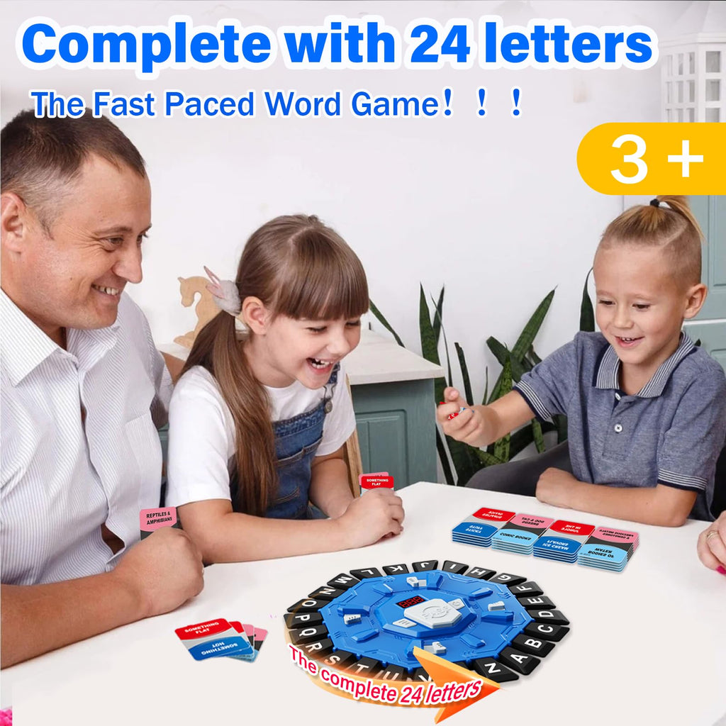 StyleBoon Word Game with LED Display - Fast-Paced Alphabet Family Board Game for Ages 3+ (Blue)