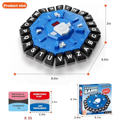 StyleBoon Word Game with LED Display - Fast-Paced Alphabet Family Board Game for Ages 3+ (Blue)