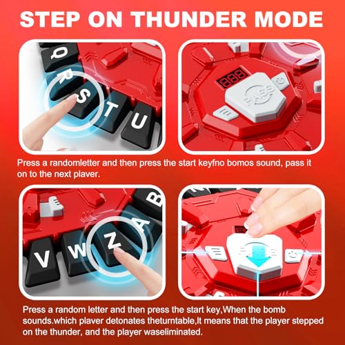 StyleBoon Word Game with LED Display – Fast-Paced Alphabet Board Game for Family Fun (Red)