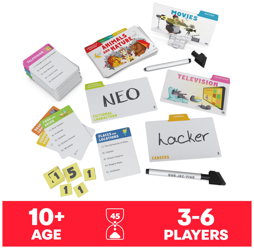 Subjective - Personality Trivia Game for Family Game Night, Ages 10+, 3-6 Players
