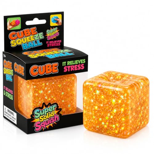 Sucvrta Stress Relief Squeeze Cube – Ultra-Soft Slow Rising Sensory Fidget Toy for Focus & Calm (Orange)