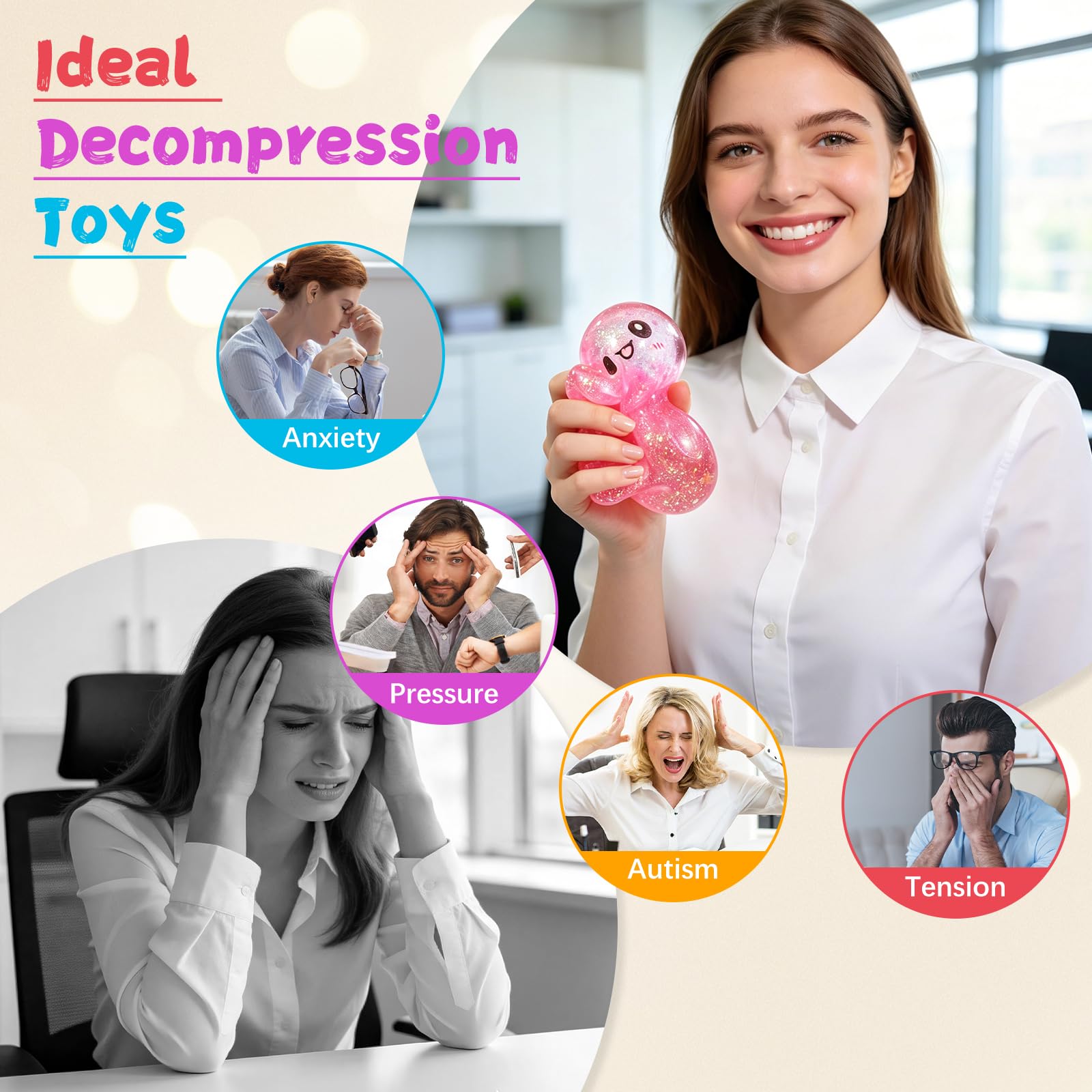 Sugar Dumpling Squishy – Viral Bao Bun Shaped Stress Relief Toy, Pink, 255g, Long-Lasting Fidget Squeeze for Gifts