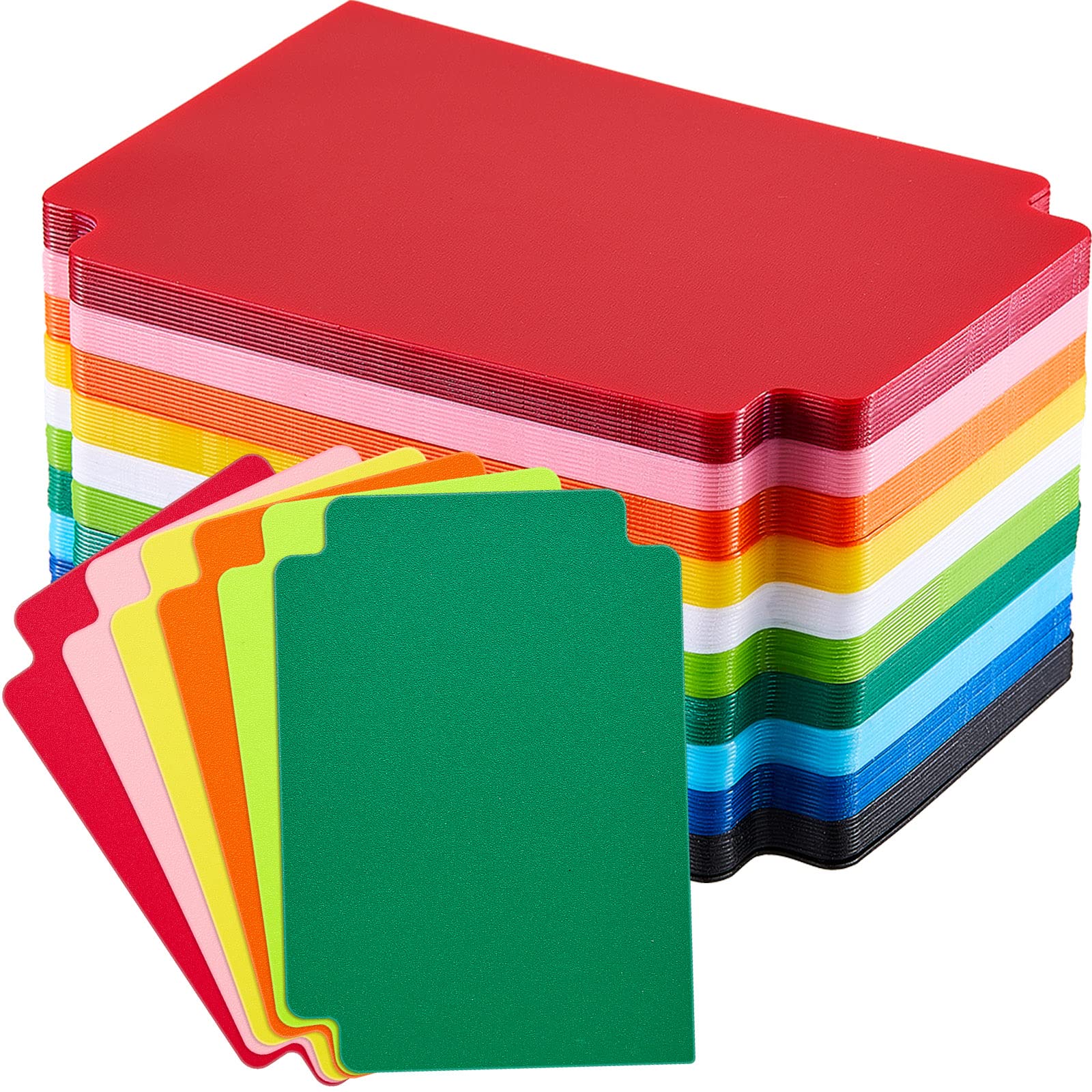 Suilung 100 Plastic Trading Card Dividers, Multicolor, 2.7 x 3.8 Inches, Frosted Separators with Tabs