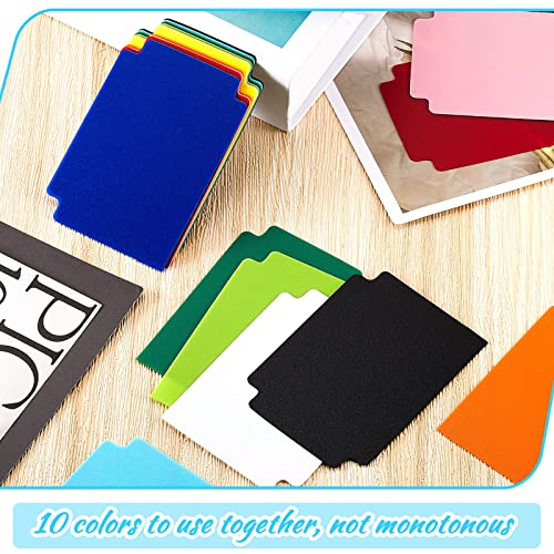 Suilung 100 Plastic Trading Card Dividers, Multicolor, 2.7 x 3.8 Inches, Frosted Separators with Tabs