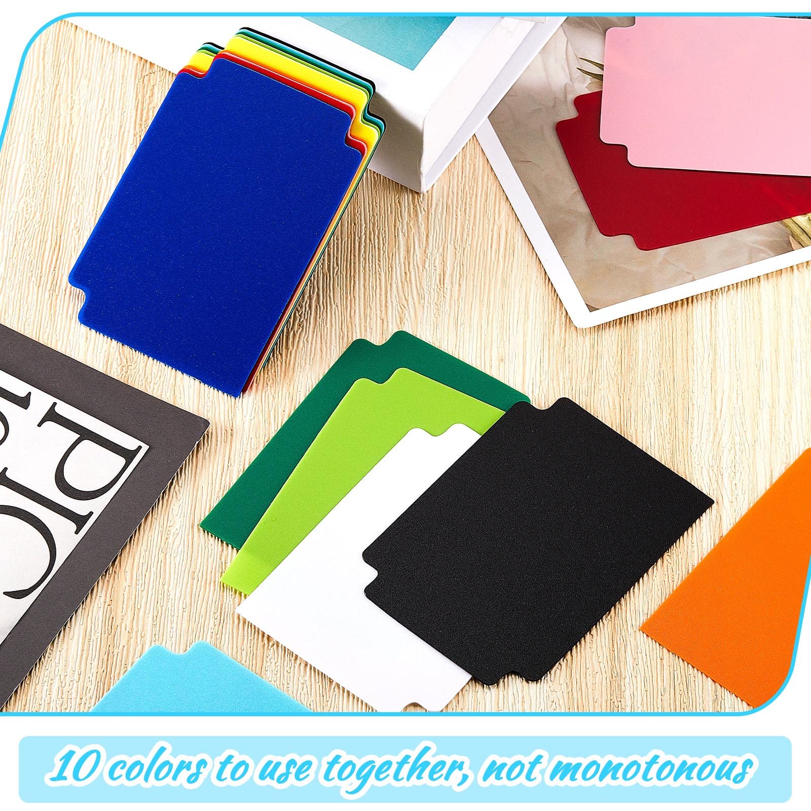 Suilung 100 Plastic Trading Card Dividers, Multicolor, 2.7 x 3.8 Inches, Frosted Separators with Tabs