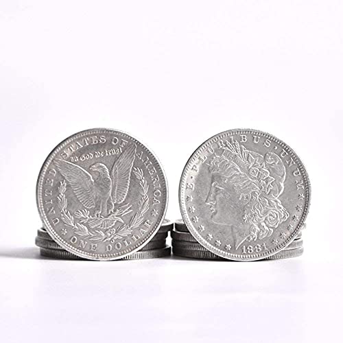 SUMAG Metal Magic Coins – 10 Steel Replica Morgan Dollars (3.8 cm) for Coin Magic Tricks