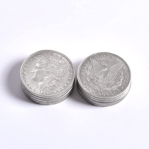 SUMAG Metal Magic Coins – 10 Steel Replica Morgan Dollars (3.8 cm) for Coin Magic Tricks