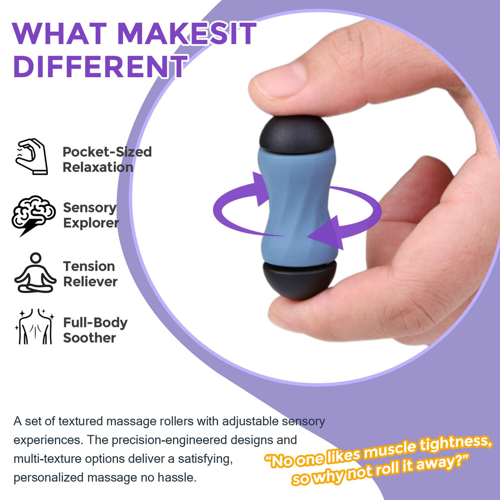 SUMBOHK 4-in-1 Silicone Fidget Toy Set – Quiet, Portable, Customizable Sensory Stress Relief for Adults & Teens