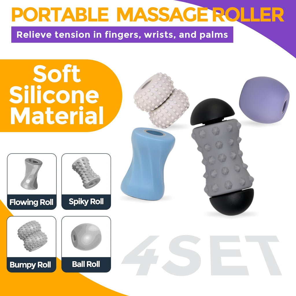 SUMBOHK 4-in-1 Silicone Fidget Toy Set – Quiet, Portable, Customizable Sensory Stress Relief for Adults & Teens