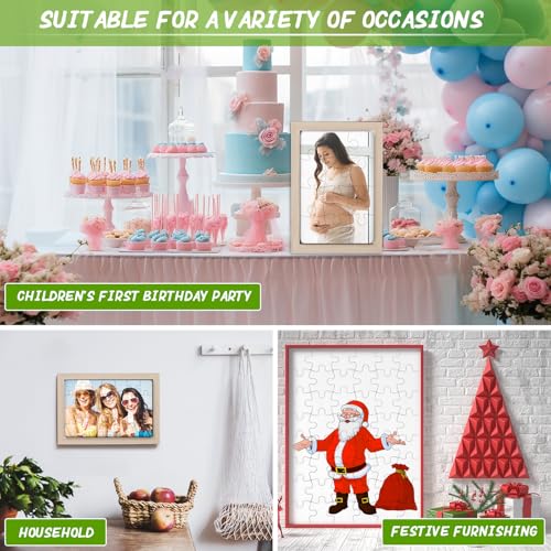 Sumind 10 Pack Blank Sublimation Jigsaw Puzzles - 7.1x5.1 Inch White Cardboard DIY Heat Transfer Puzzles for Personalized Gifts