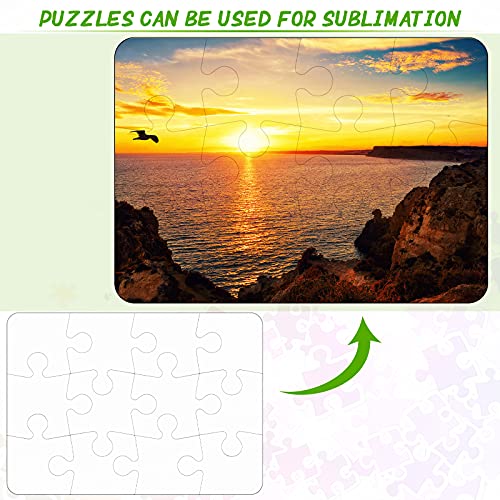 Sumind 10-Pack Blank Sublimation Puzzles – White A5 Rectangle for DIY Heat Transfer Printing